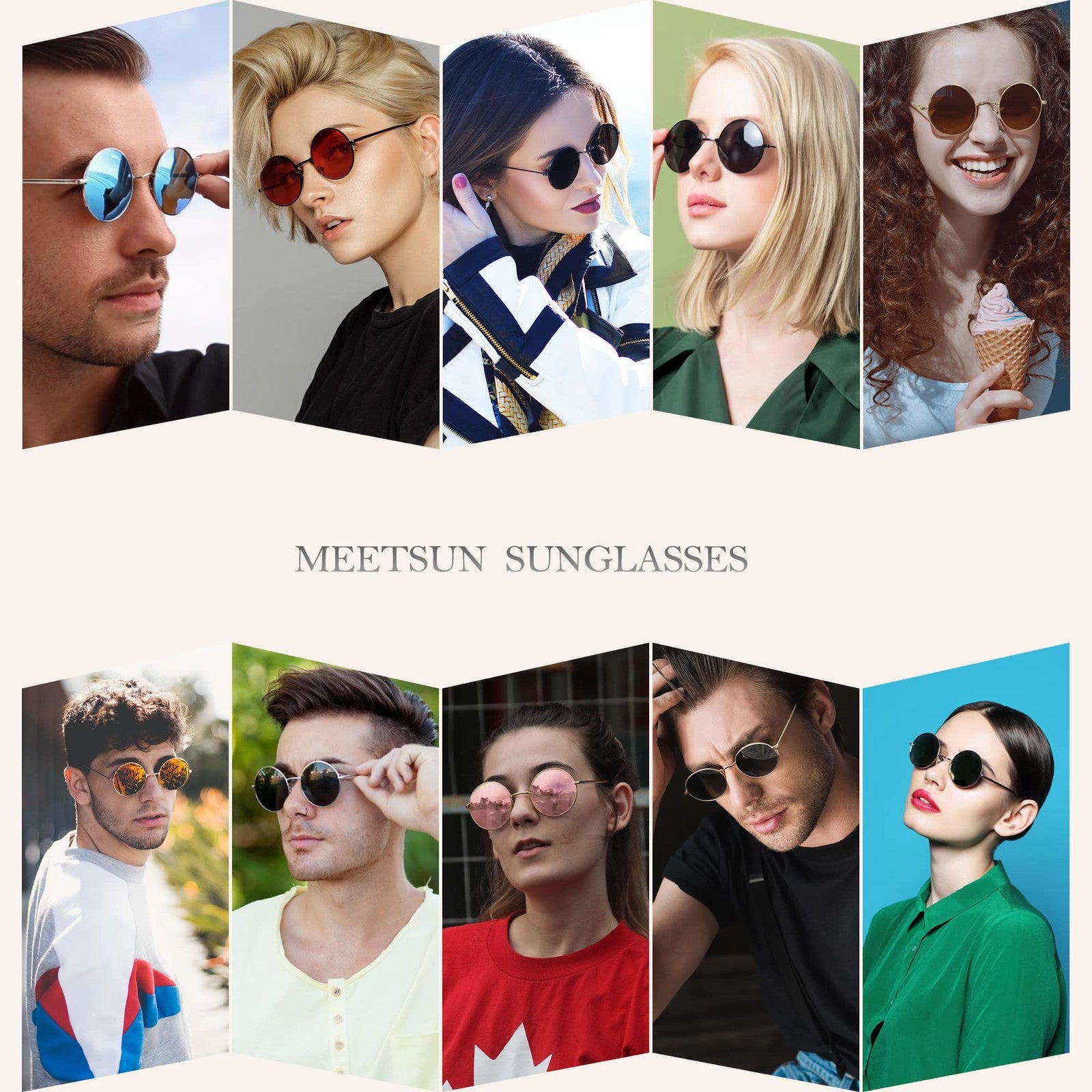 Small Round Polarized Sunglasses Grey Retro Vintage Circle Style