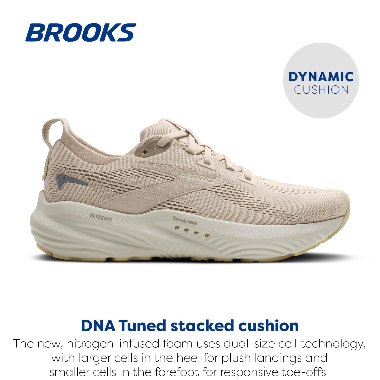 Brooks Glycerin 22 Neutral Running Shoes 9.5 Almond Peach/London Fog