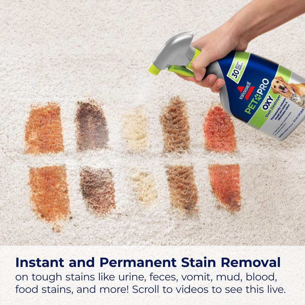 BISSELL PET PRO OXY Stain Cleaner, 22 oz, 2 Pack for Carpet & Upholstery