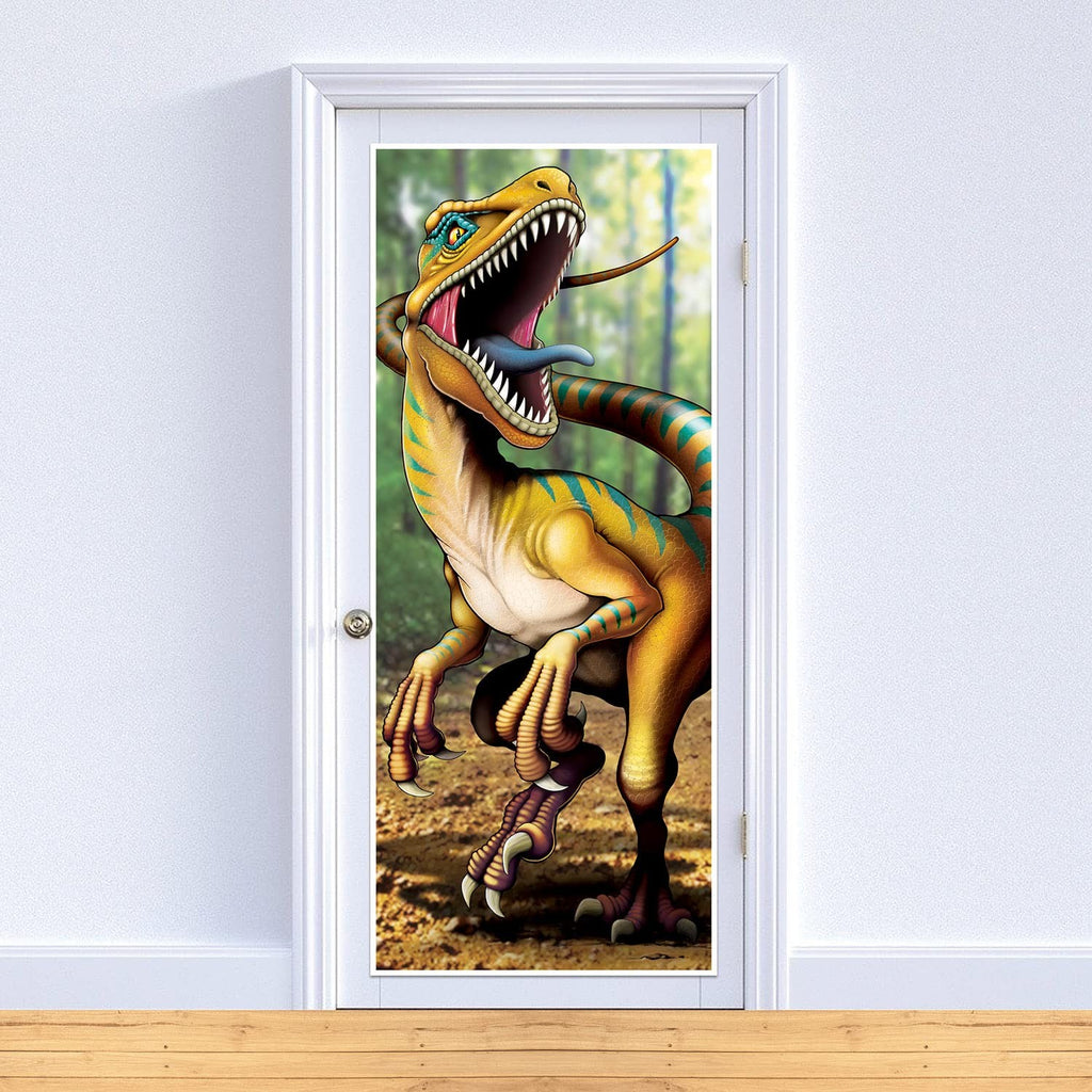 Set of 2 Dinosaur Door Covers 6' x 30" Plastic Party Supplies