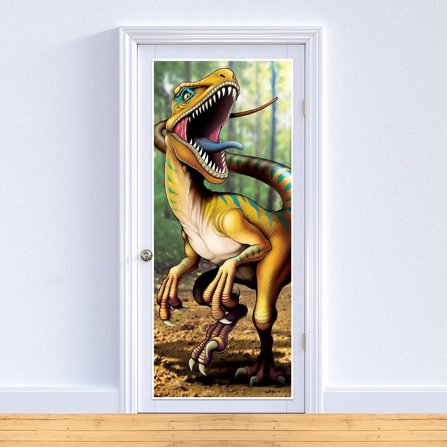 Set of 2 Dinosaur Door Covers 6' x 30" Plastic Party Supplies