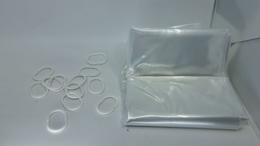 Clear 72x72 in PEVA Shower Curtain Liner w/ Metal Grommets