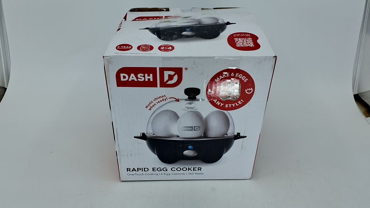 DASH 6 Egg Electric Cooker - Hard Boiled, Poached, Scrambled - Black