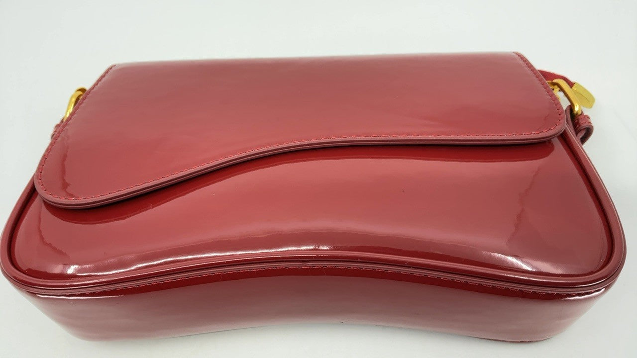 Small Red Tote Bag -  Red Y2K PU Leather Shoulder Bag w/ Adjustable Straps