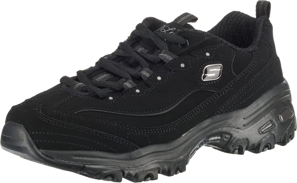 Skechers Women's D'lites-play on, Black, 10