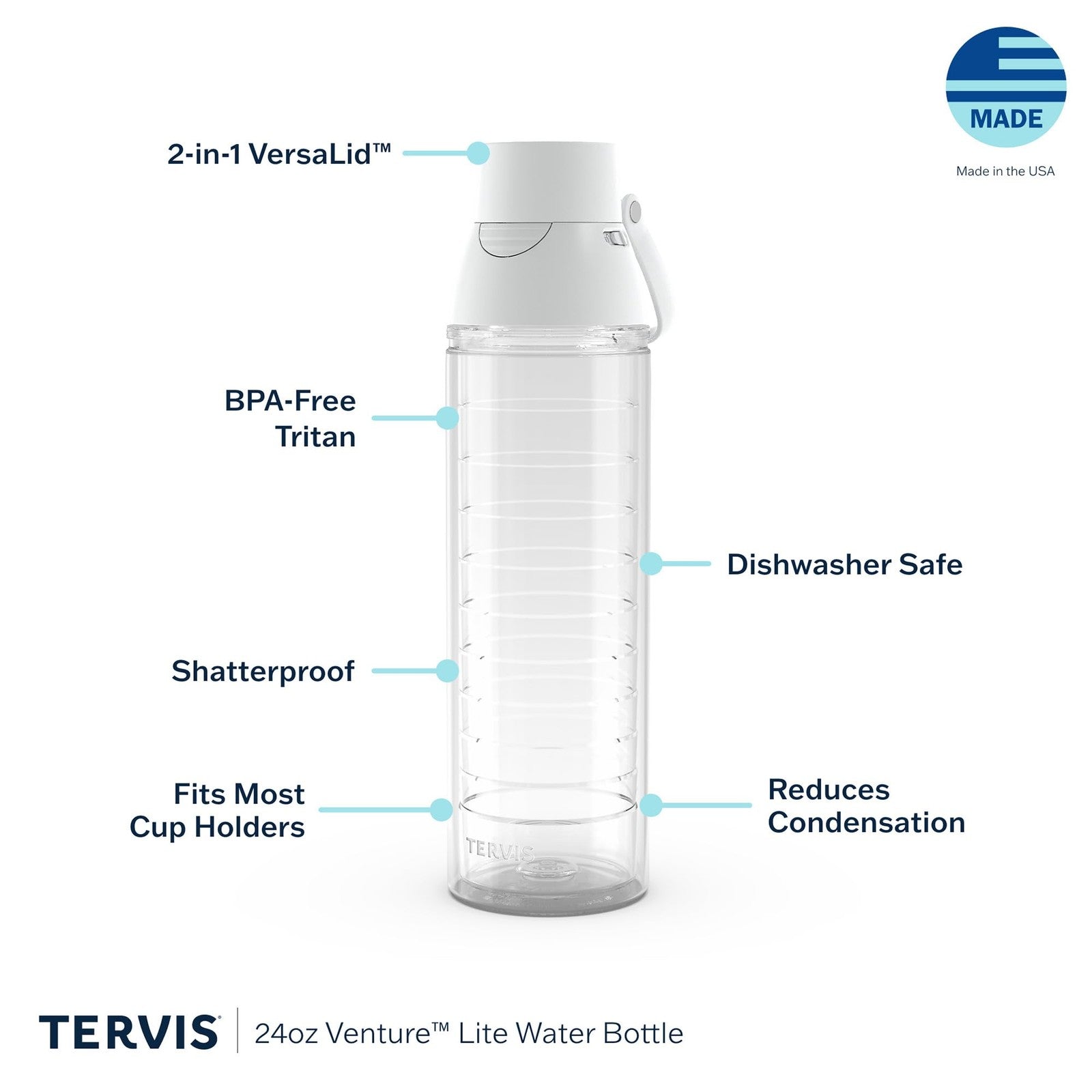 Tervis Venture Lite 24oz Softball Tumbler - Keeps Drinks Cold & Hot