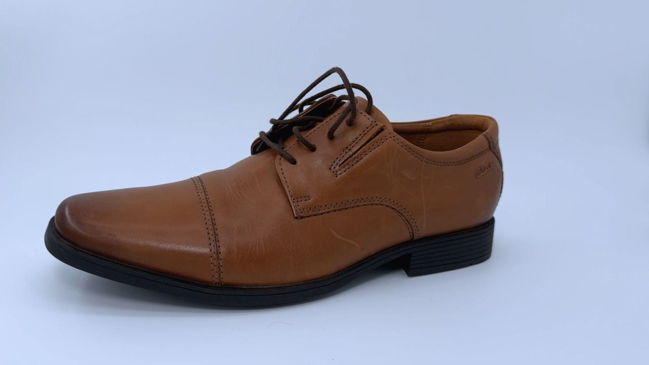 Clarks Men's Tilden Cap, Dark Tan Leather, 10.5M