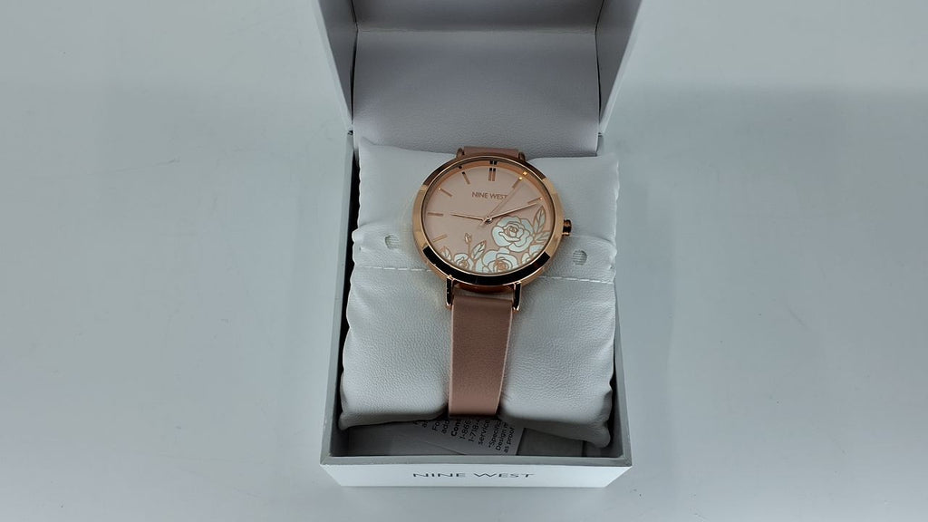 Nine West Women's Floral Dial Strap Watch