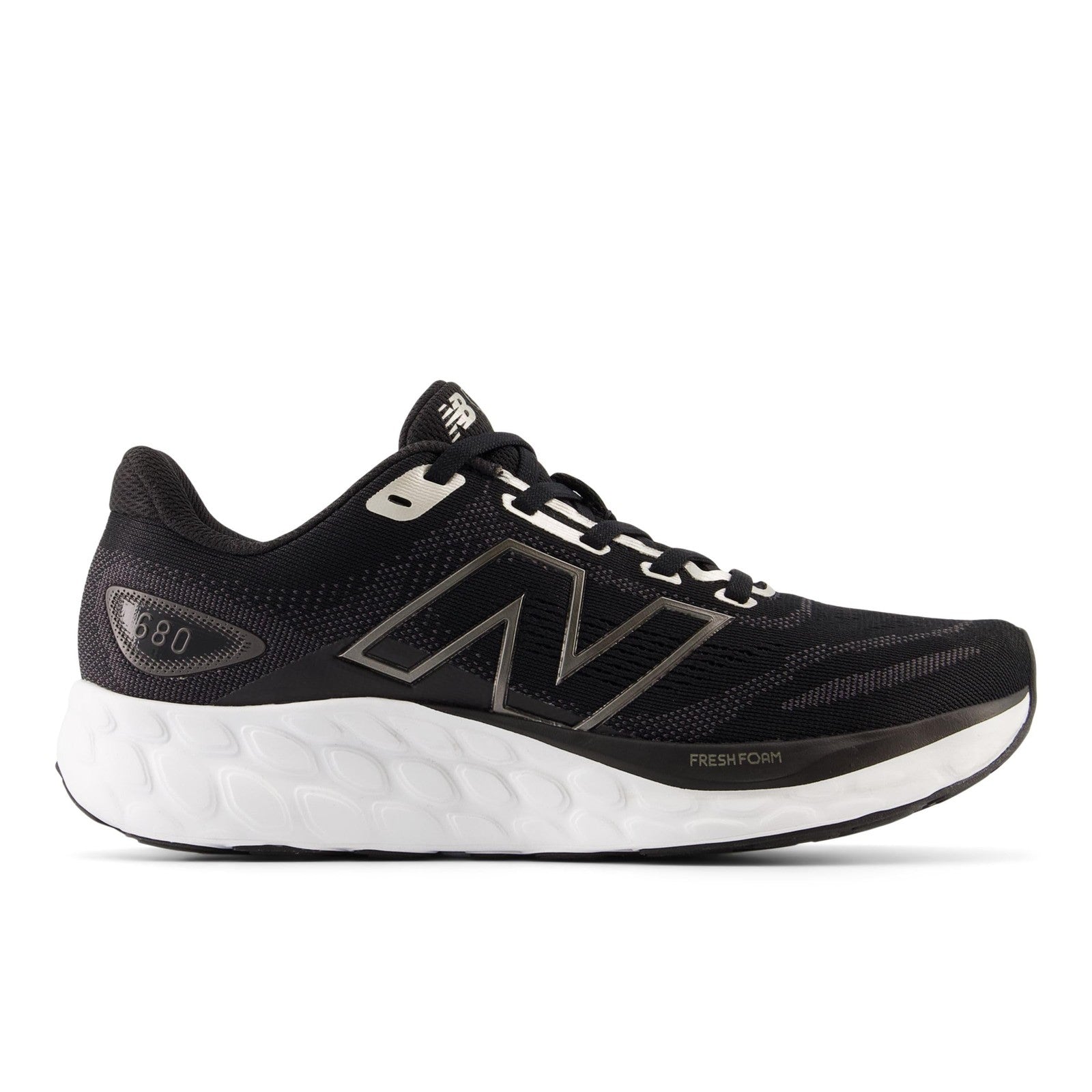 New Balance Women's 680 V8 Running Shoes, 8.5W, Black/Light Gold Metallic