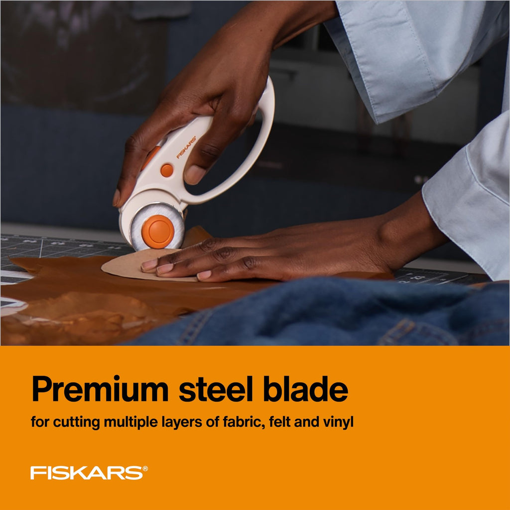 Fiskars 45mm Rotary Cutter, Premium Steel Blade for Crafts & Sewing