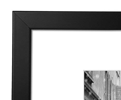 11x13 Black Picture Frame w/ Mat for 8x10 - Shatter Resistant Glass