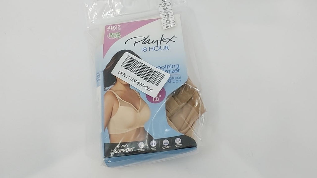 PLAYTEX Womens 18 Hour Smoothing Wirefree Us4697 Minimizer Bra, Nude, 36D US