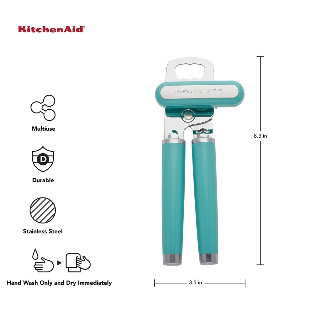 KitchenAid Classic Can & Bottle Opener, Aqua Sky, Ergonomic Handles