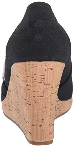 TOMS womens Classic Espadrille Wedge Sandal, Black Scattered Woven, 9.5 US