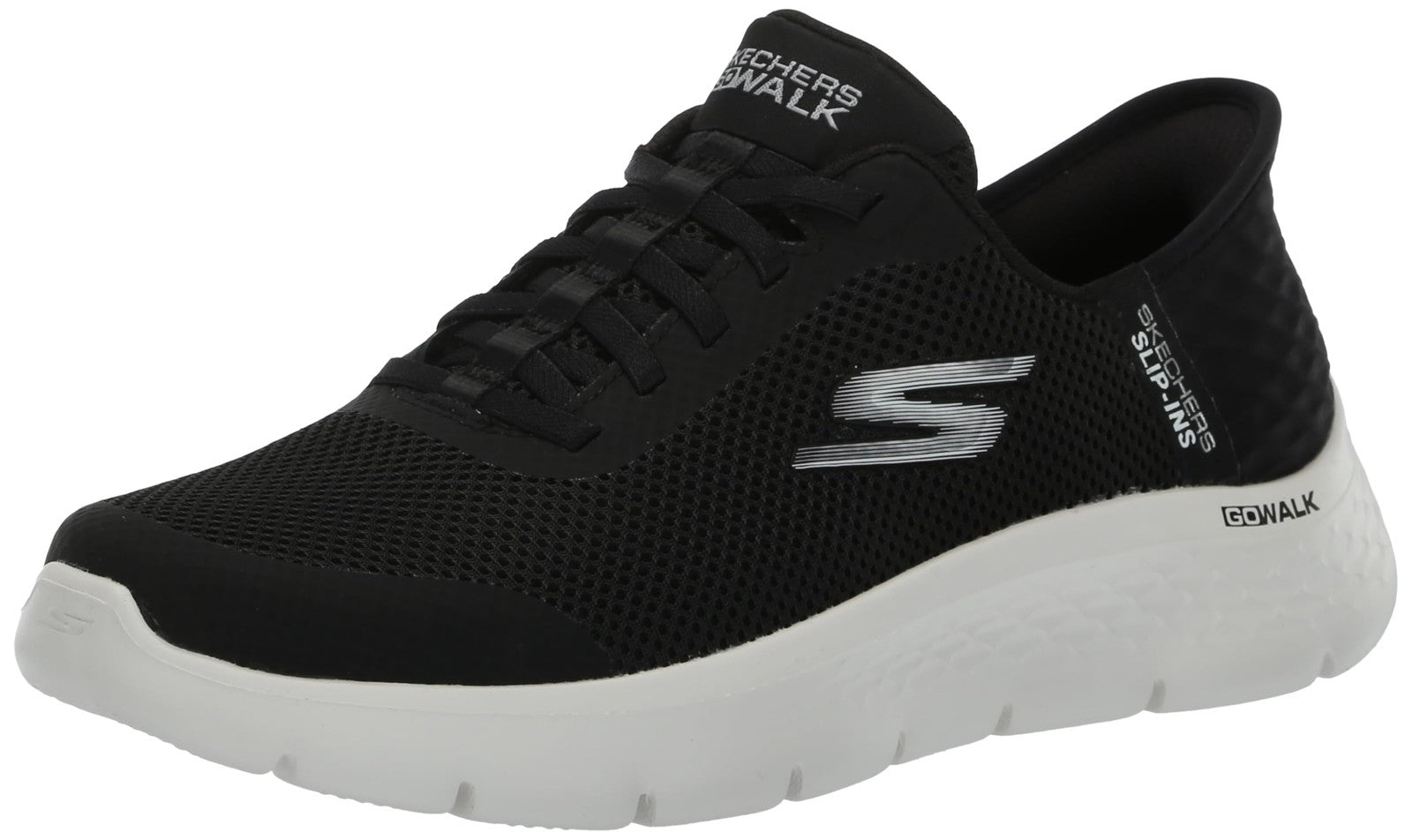 Women's Skechers Go Walk Flex Hands-Free Slip-Ins, Black/White, 10 US