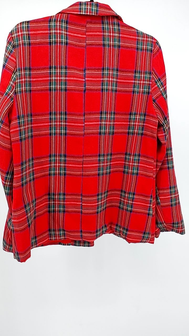 Plaid Single-Button Blazer