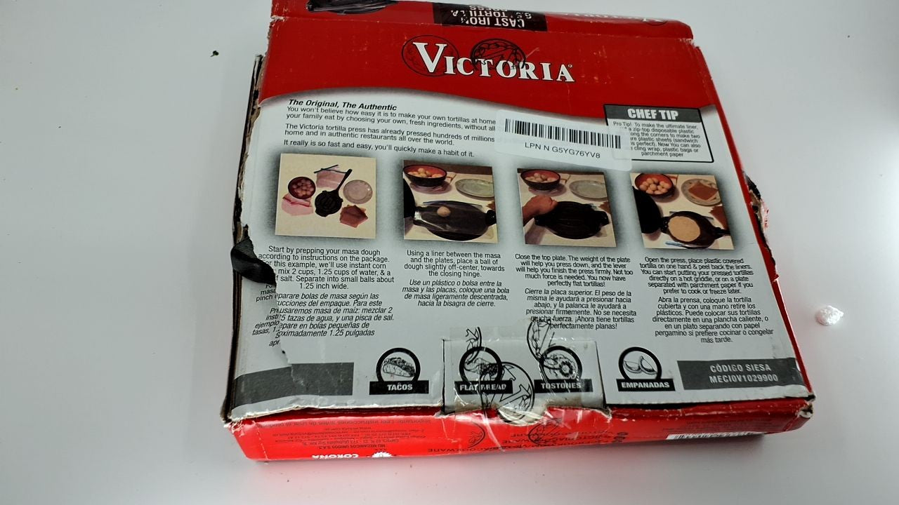 Victoria Cast Iron Tortilla Press 6.5 In Black Manual Maker