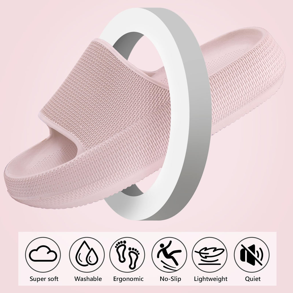 Kids Cloud Slides Pink 13 Little Kid Open Toe Sandals w/ Thick Sole