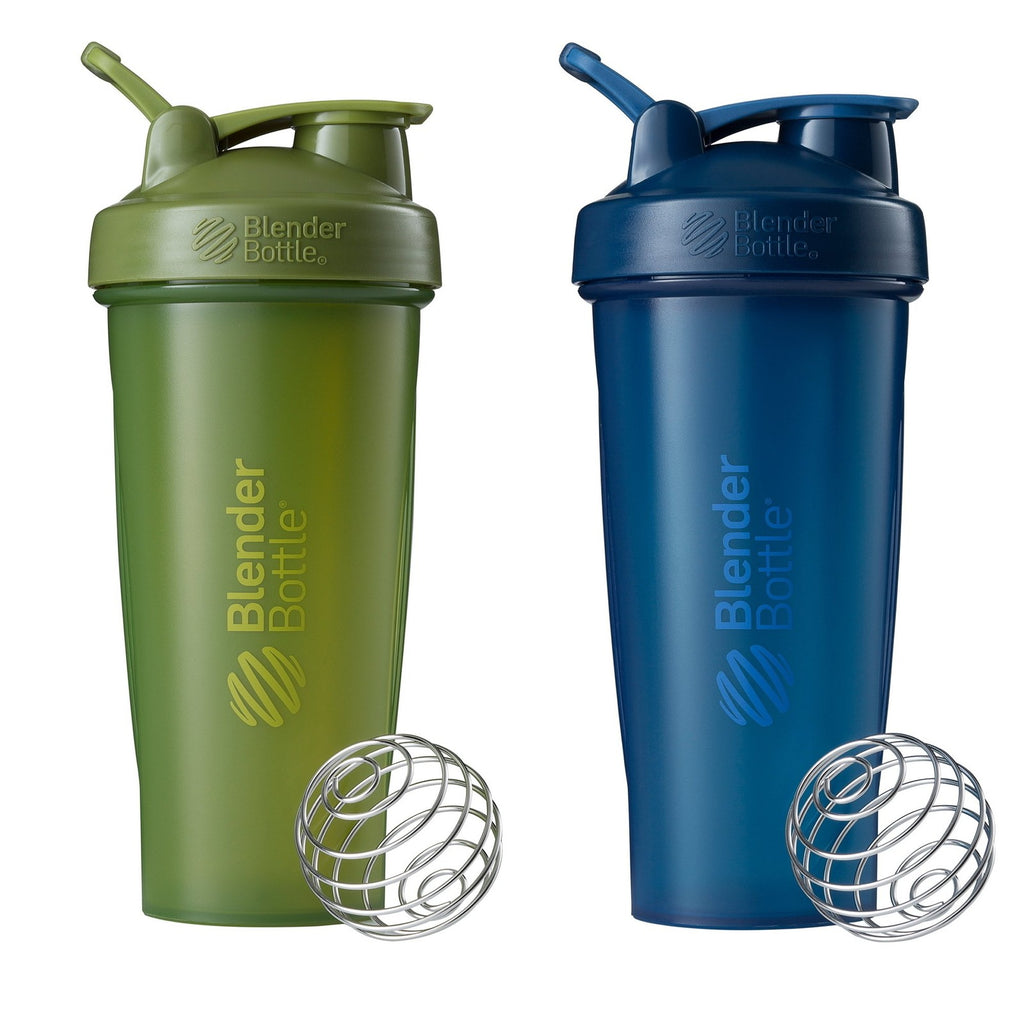BlenderBottle Classic 28 oz Shaker Bottle Set, Moss & Navy (2 Count)