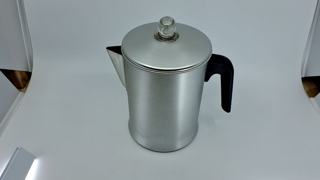 Durable 9 Cup Stovetop Coffee Percolator - Primula Aluminum Silver