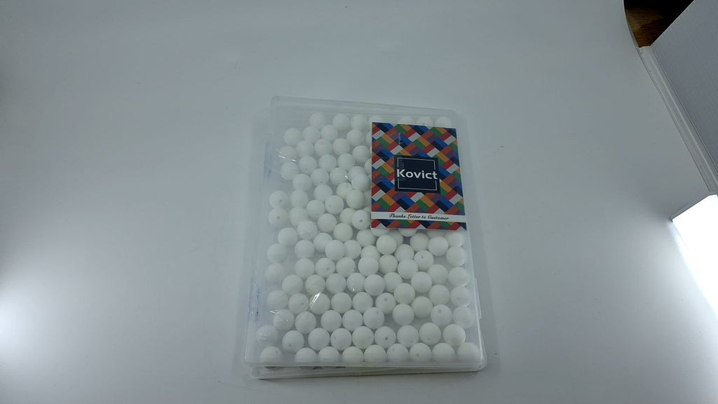 145pcs Silicone Beads 15mm in White - Ideal for Keychains & Bracelets