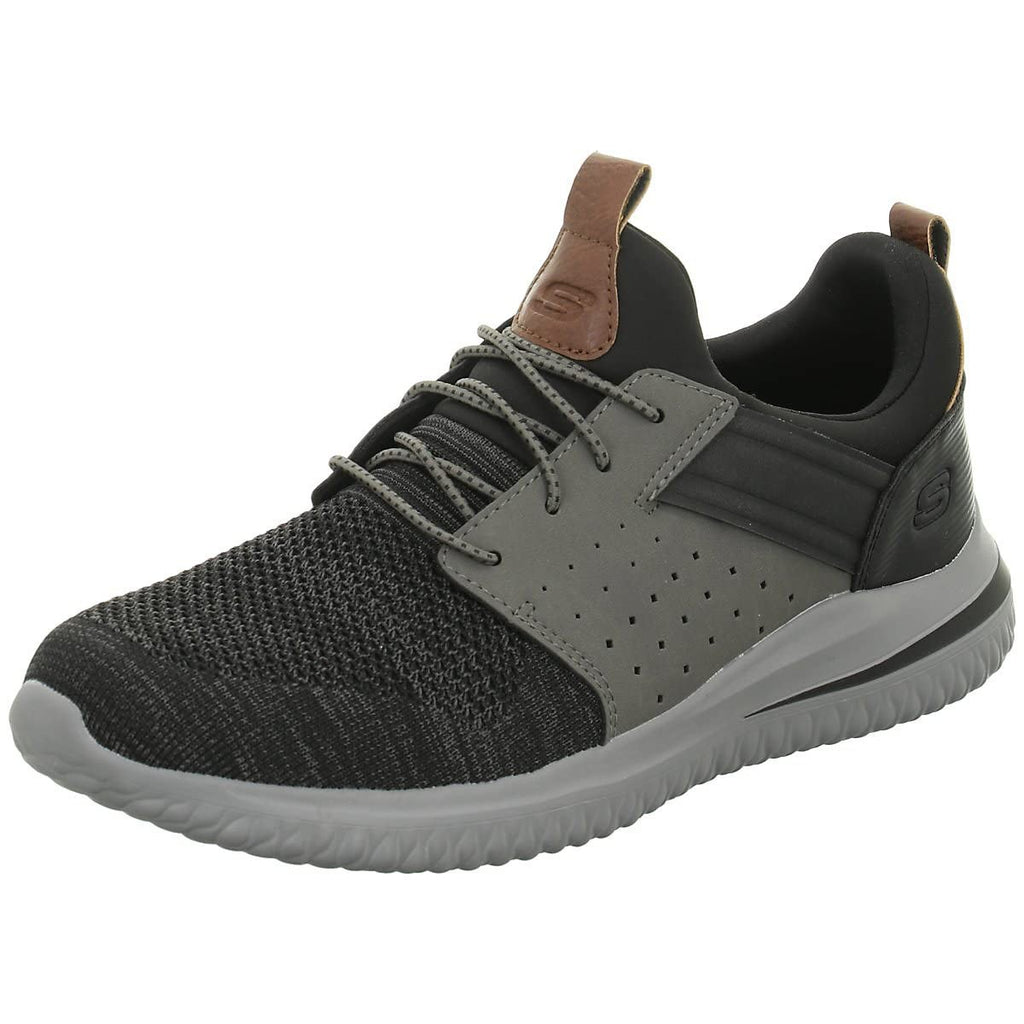 SKECHERS Delson 3.0 Cicada Men's Sneakers 11.5 Wide Black/Grey