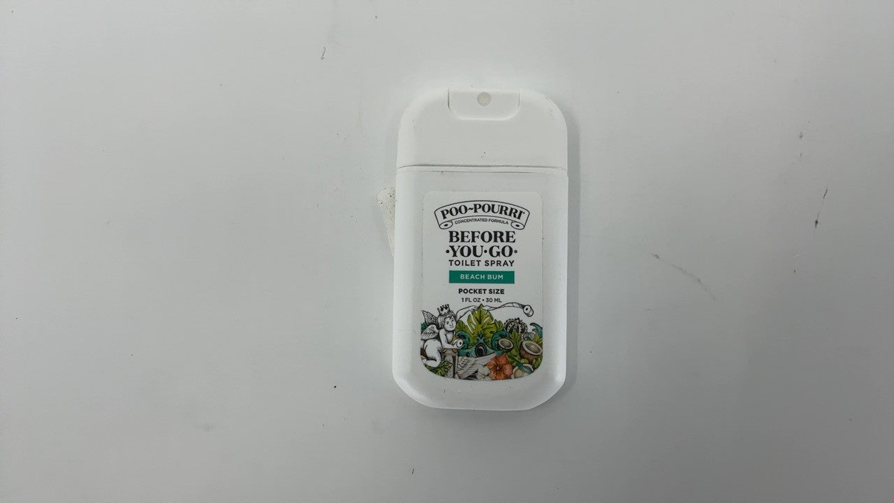 Travel Toilet Spray, 1 Fl Oz, Beach Bum Scent, Essential Oils, TSA Approved