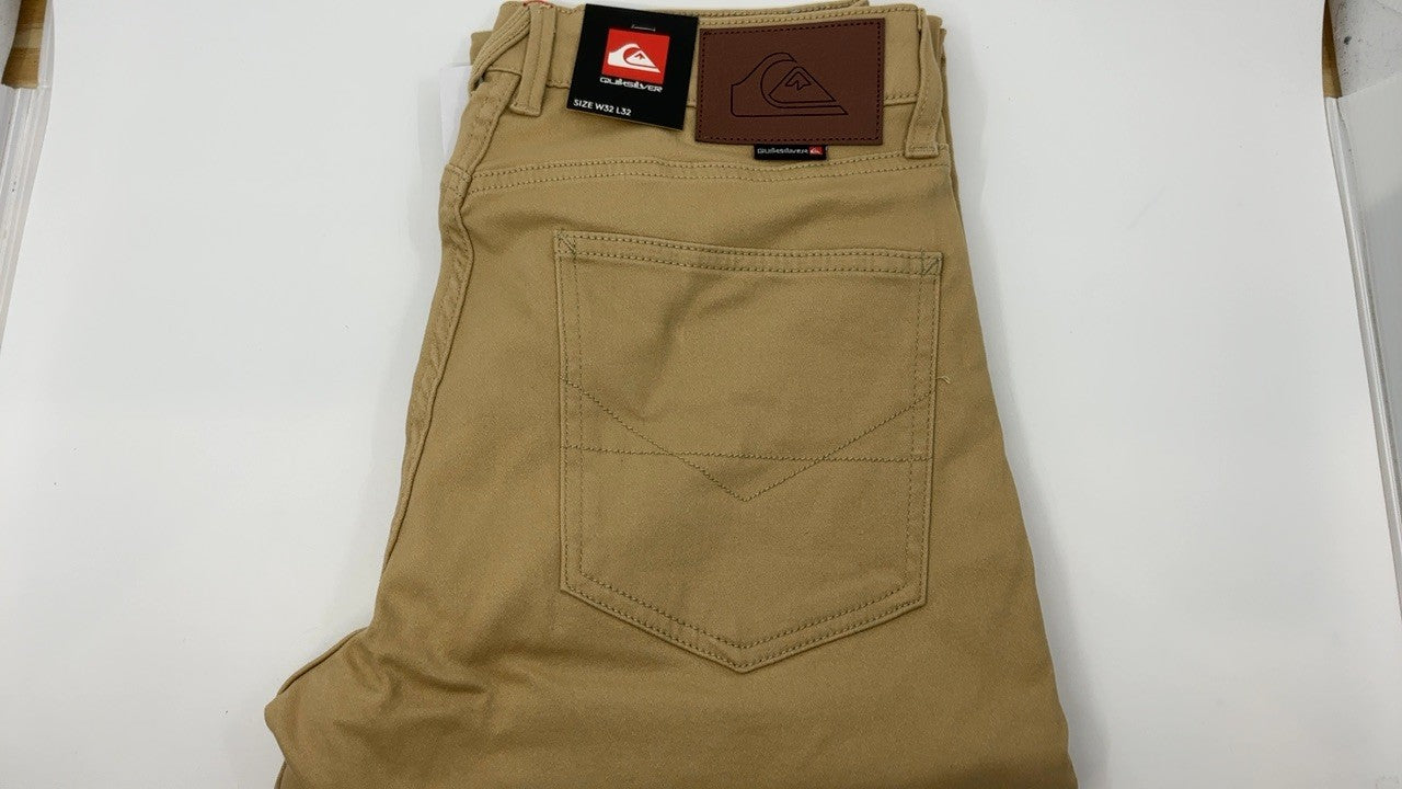 Men's Stretch Fit Chino Pants, Quiksilver, Vintage Khaki, 32W x 32L