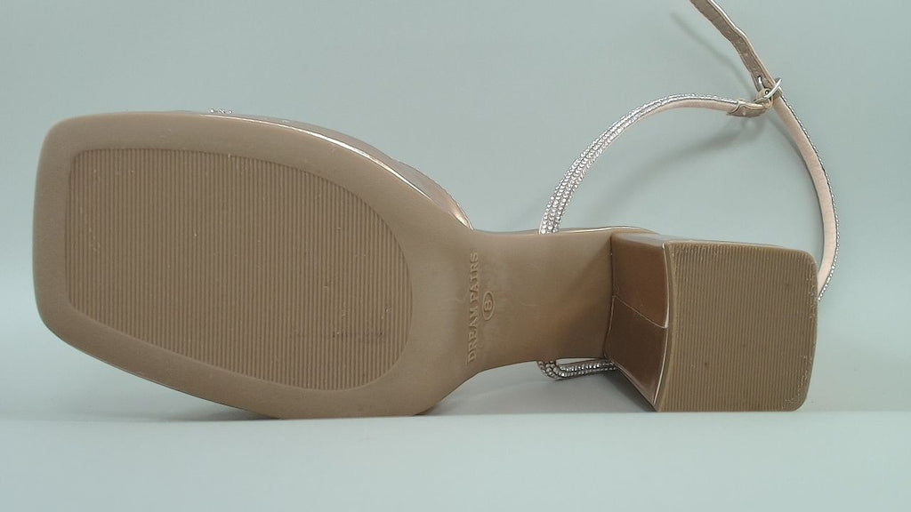 DREAM PAIRS Women's Double Bowknots Platform Chunky Heels Rhinestone SquareToe,8