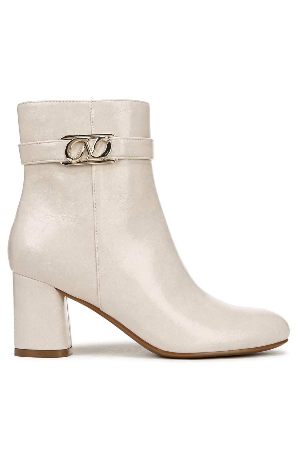 Naturalizer Womens Lottie Ornament Detail Ankle Bootie Porcelain White 8.5 M