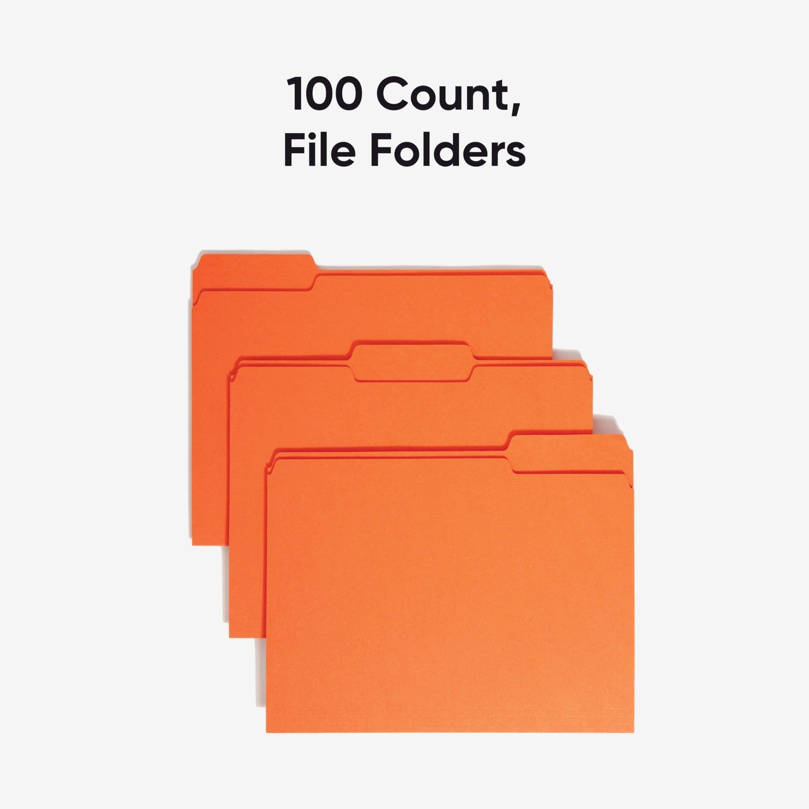 1/3-Cut Tab File Folders, Orange, Letter Size, 100 Count by Smead