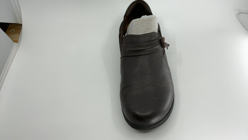 Clarks Women's Cheyn Madi Loafer, Dark Brown Tumbled Leather, 9.5 W US