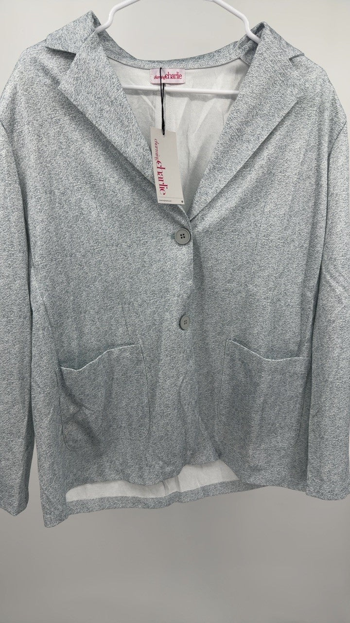 Full Size Contrast Lapel Collar Top and Pants Set