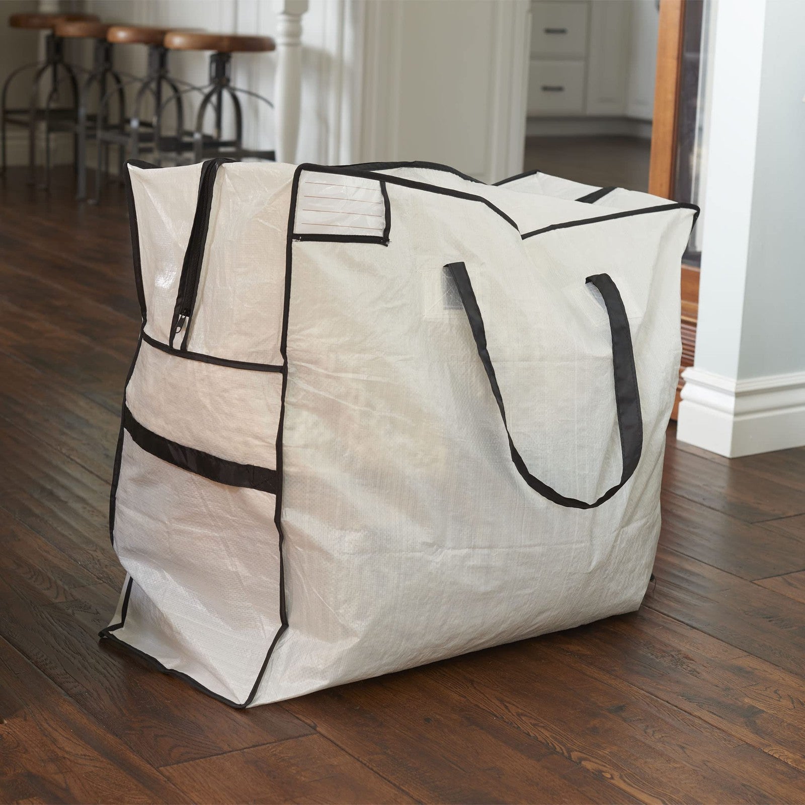 MightyStor White & Black Storage Bag - Large, Heavy Duty, w/ Handles