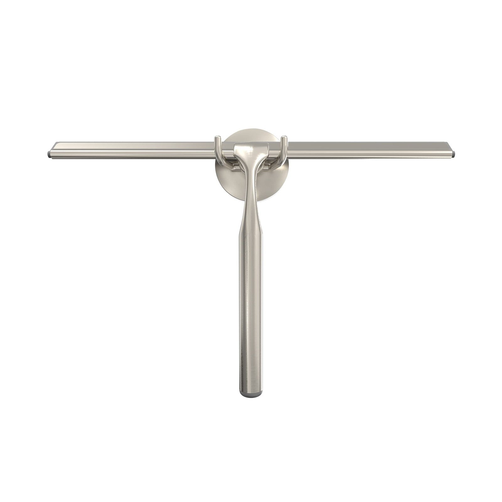 Heavy Duty 12 In Shower Squeegee w/ Silicone Blade & Brushed Nickel Hook