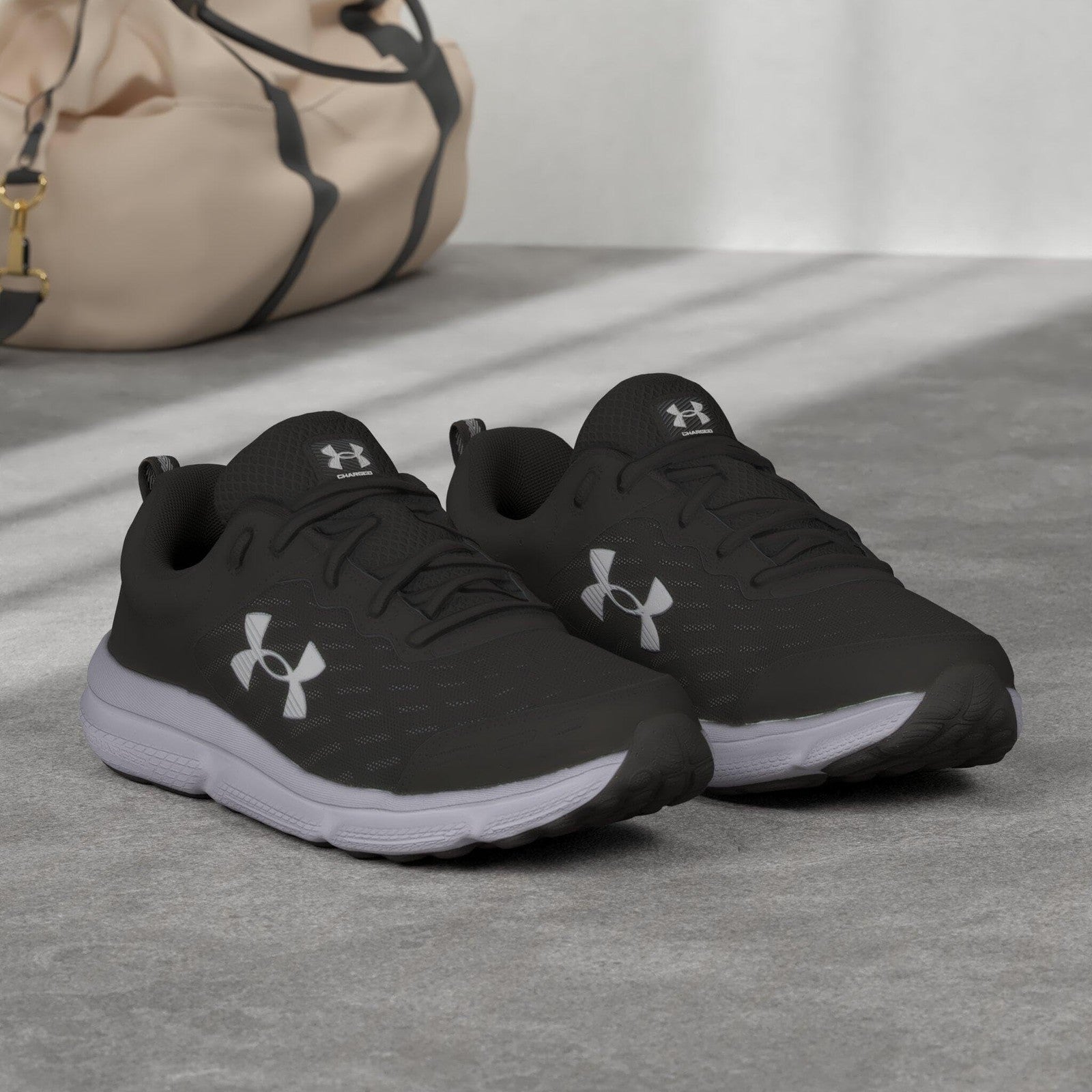 Under Armour Men's Charged Assert 10, (001) Black/Black/White, 9, US