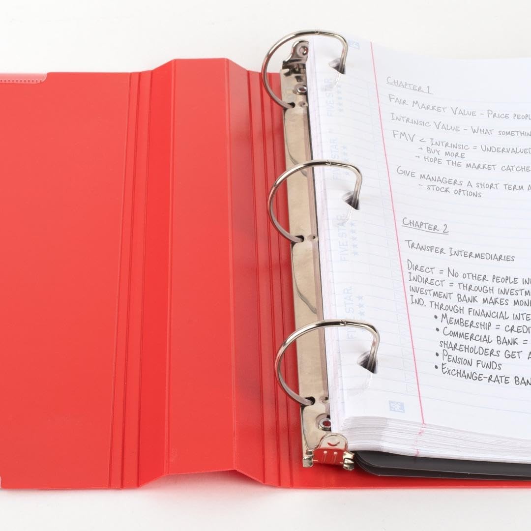 1.5 In Five Star 3-Ring Binder, 375 Sheet Capacity, 6 Pack, Assorted Colors