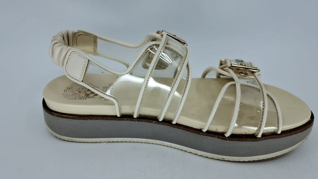 Vince Camuto Women's ANIVAY Sandal-Platform, Clear Coconut, 8