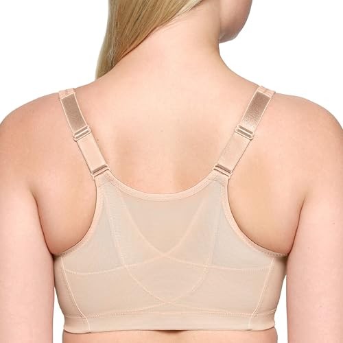 MagicLift Full Figure Bra 42F Wirefree Front Closure Café #1265