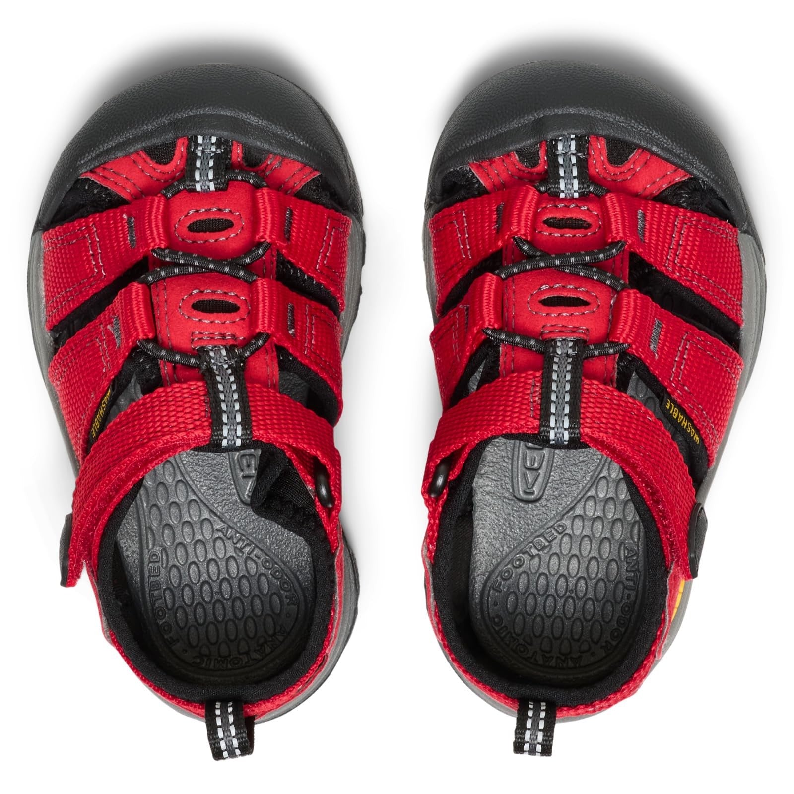 KEEN Kids Closed Toe Water Sandals, Ribbon Red/Gargoyle, Big Kid 7