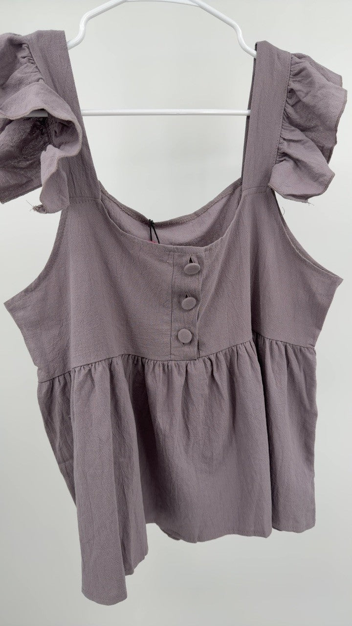 Full Size Ruffled Square Neck Cap Sleeve Blouse