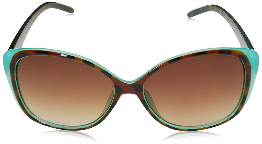 Jessica Simpson Women's Cat Eye Sunglasses, UV400, 56mm, Animal & Blue
