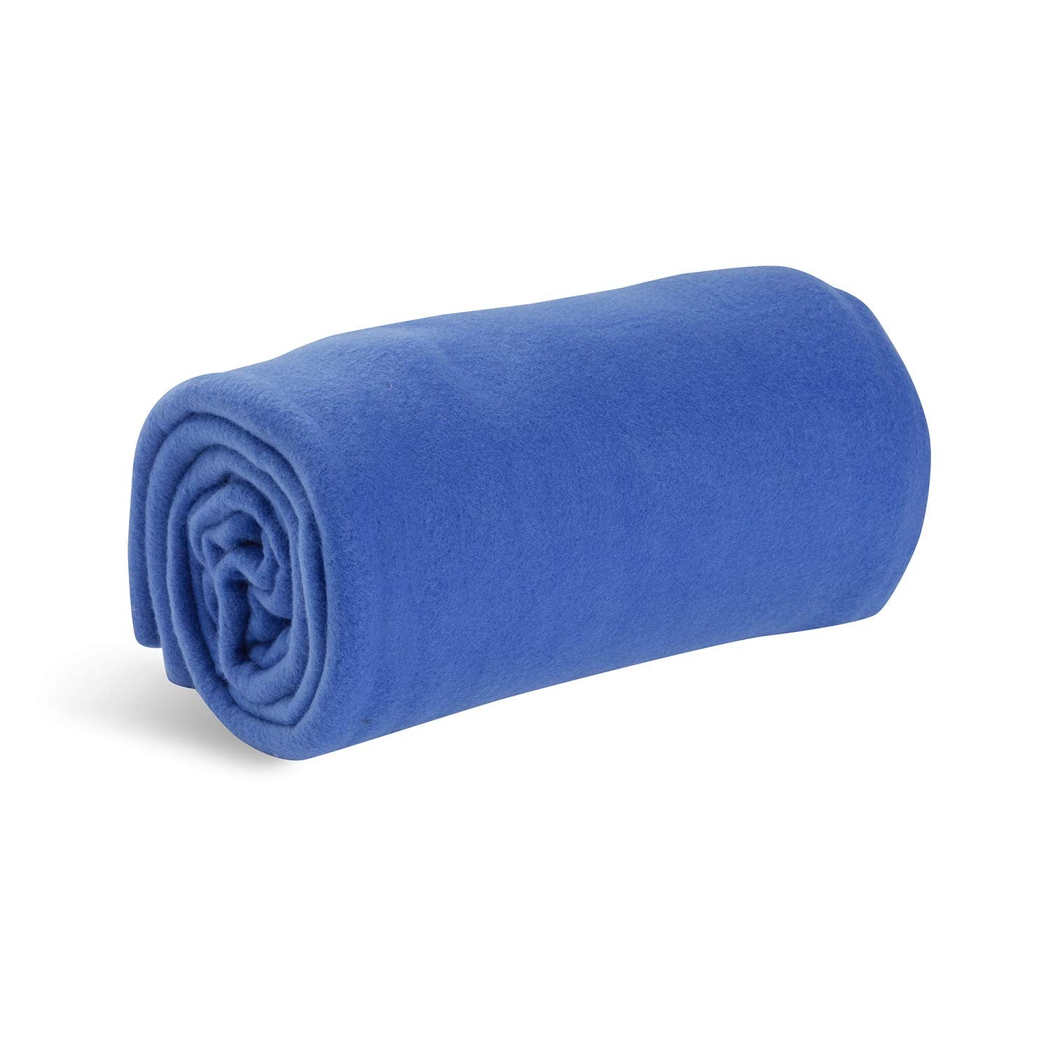 Lightweight Compact Microfleece Travel Blanket 50x60 In Royal Blue