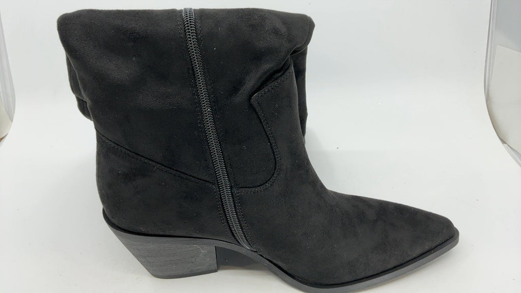 Black Suede Knee High Boots Size 8 Women's Western Cowboy Style