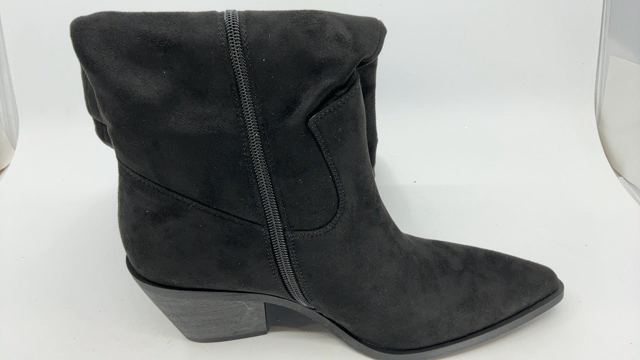 Black Suede Knee High Boots Size 8 Women's Western Cowboy Style
