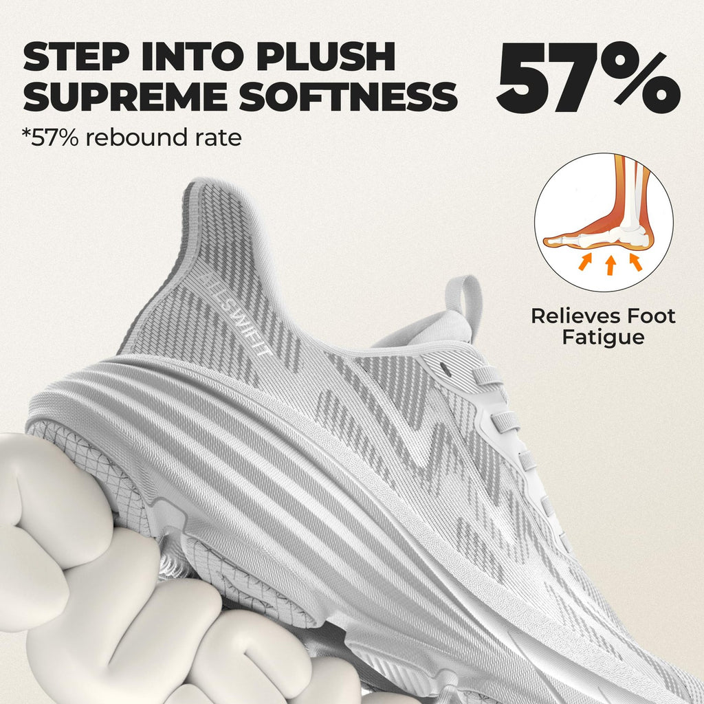 ALLSWIFIT Women's Size 7 White Slip-On Walking Shoes Athletic Sneakers