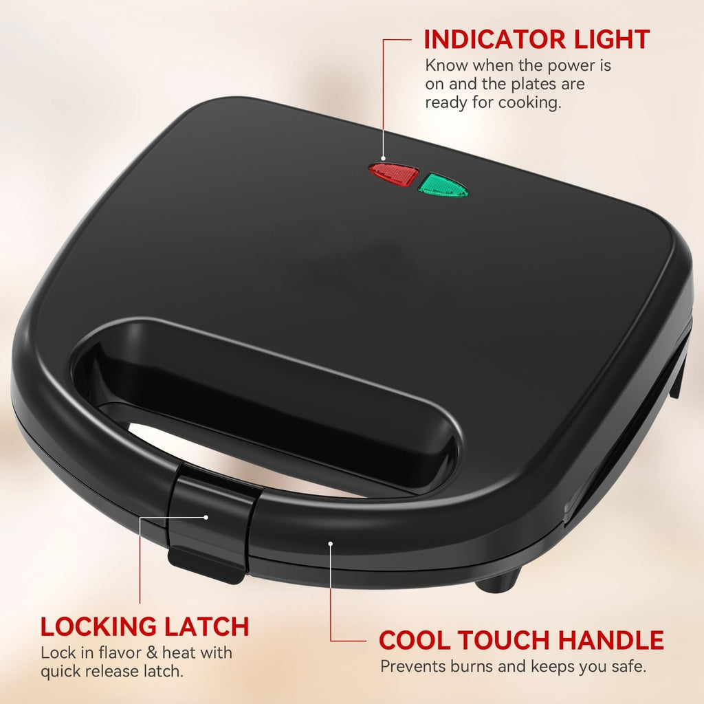 OSTBA 750W Waffle Maker 2 Slice Non-Stick Compact Design