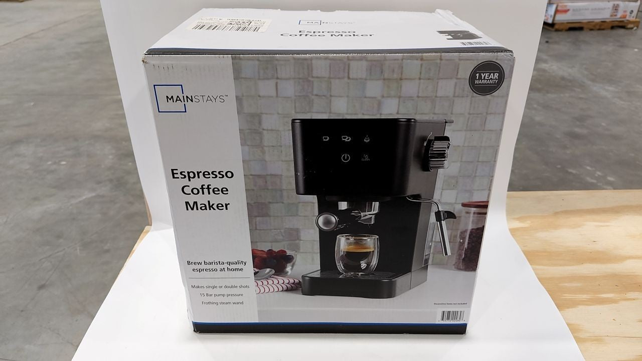 Mainstays Espresso Maker  Matte Black  950 Watts  15 Bar