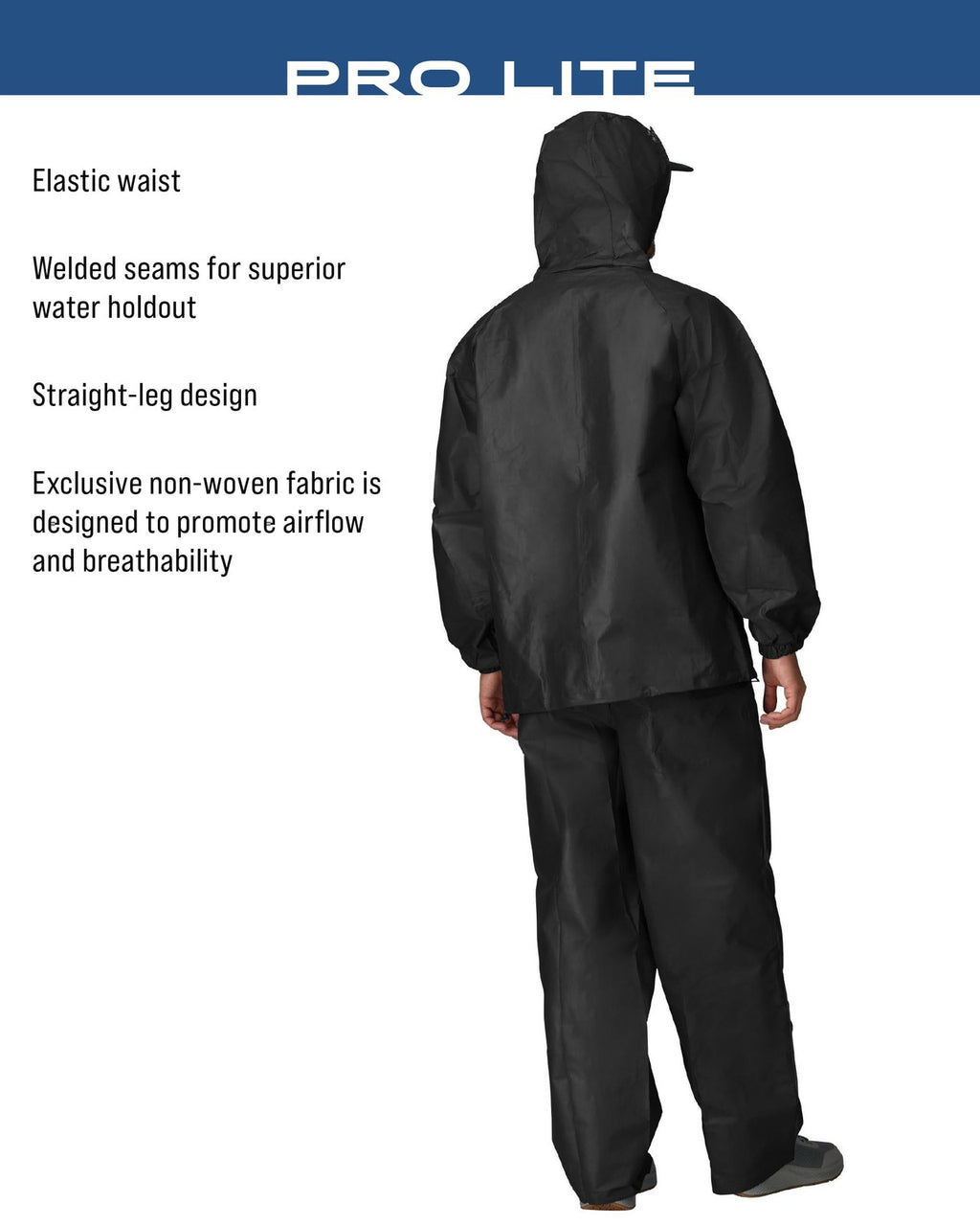 Frogg Toggs Pro Lite Rain Suit, Carbon Black, M/L, Waterproof & Breathable