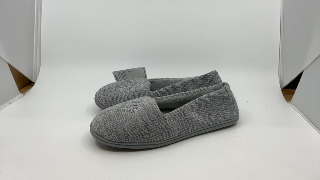 Dearfoams Women's Lightweight Closed Back Slipper, Wide Width, Sleet, 9-10